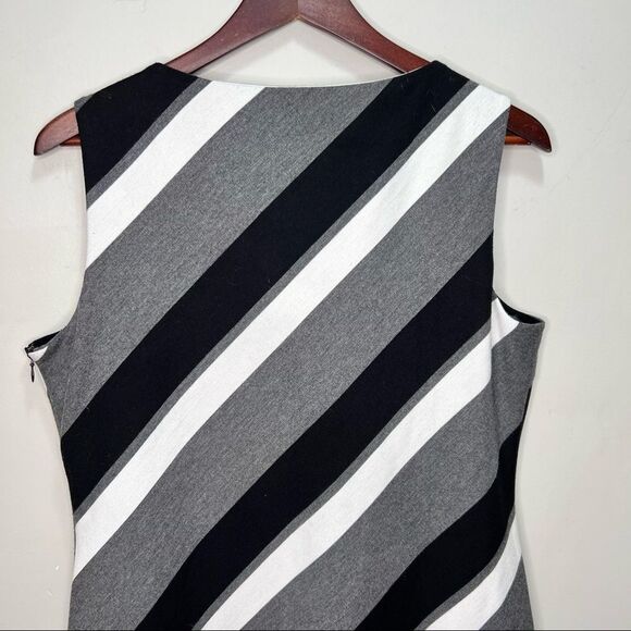 CALVIN Klein Grey  Striped Dress Size 14 - Picture 5 of 7